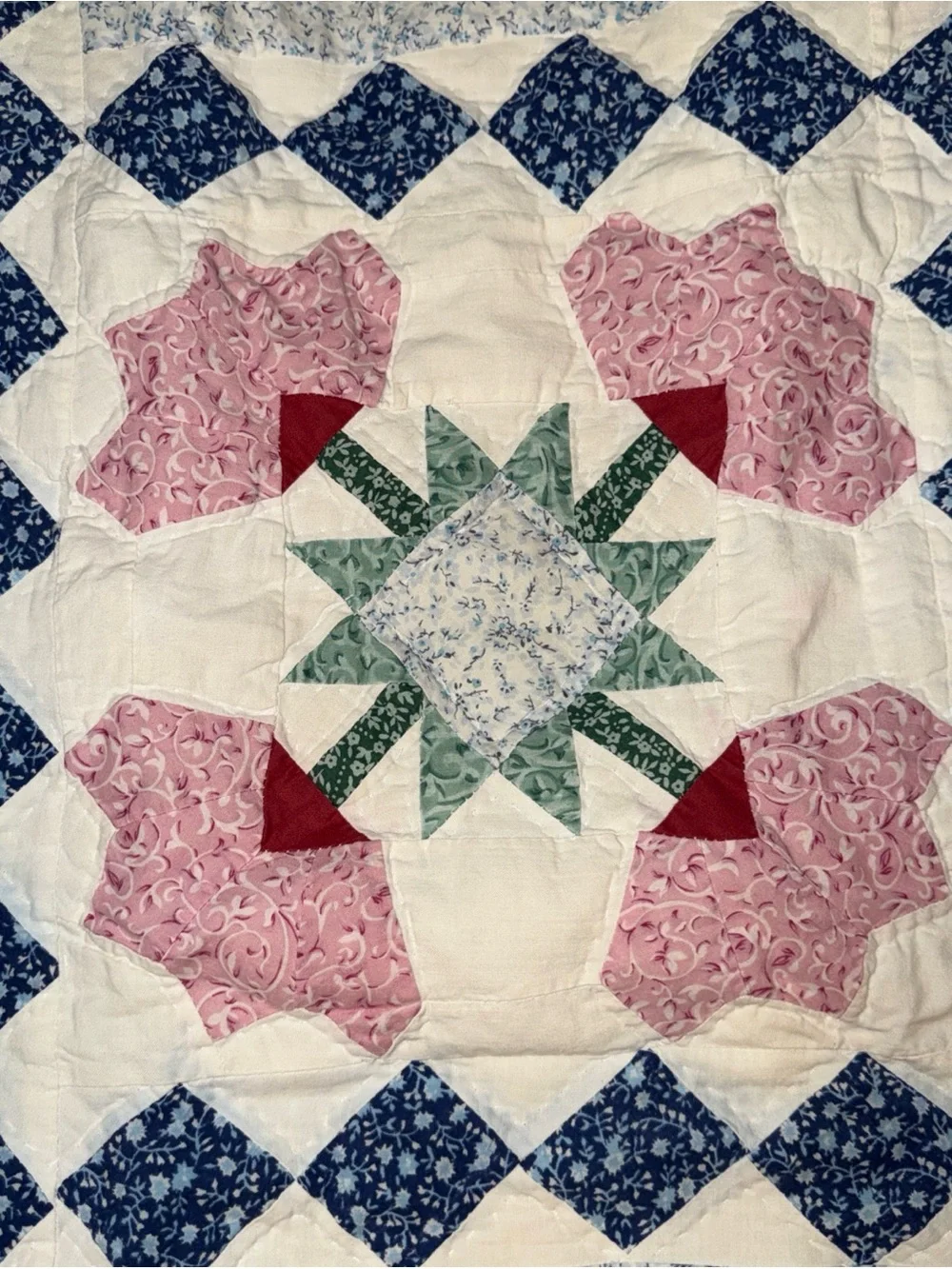 Vintage quilt pillowcase